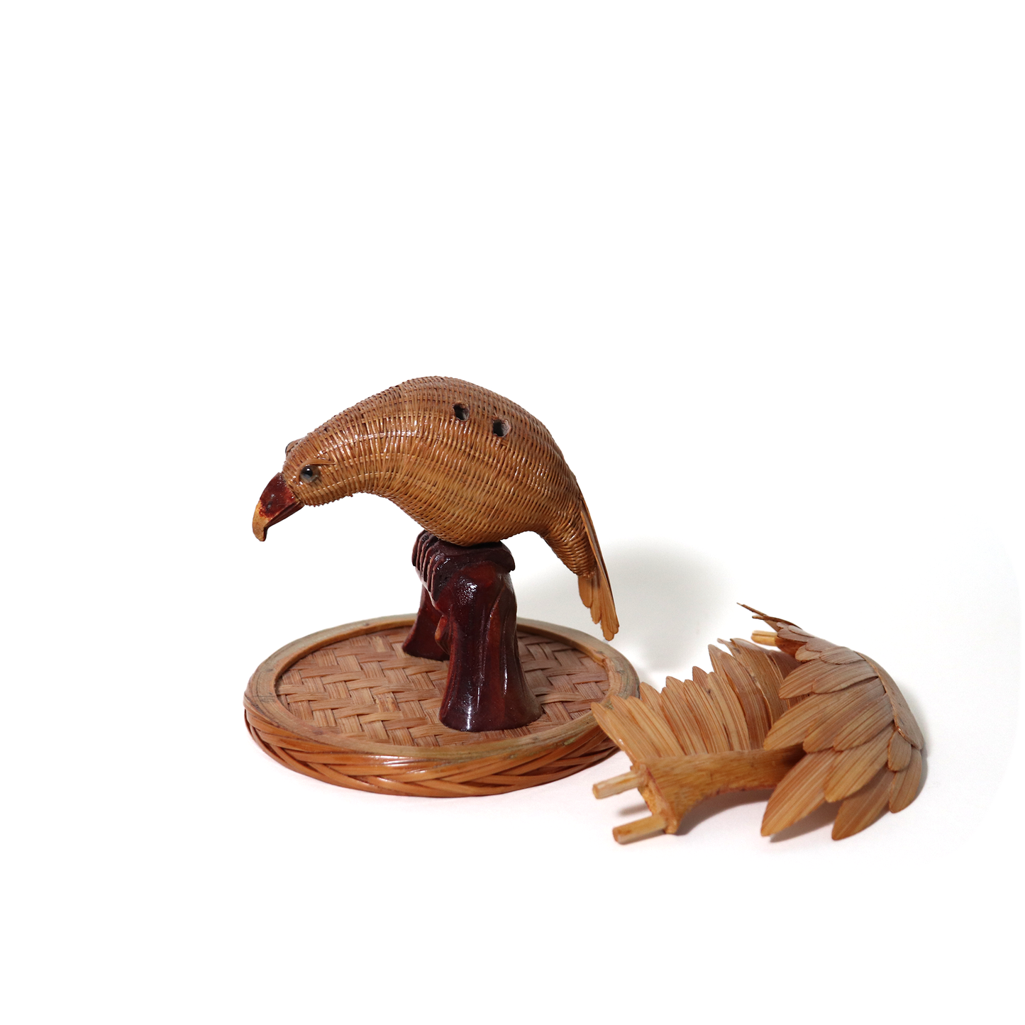 Wicker Bird Figurine