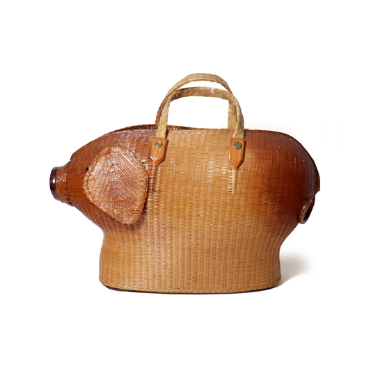 Wicker Pig Handbag Basket